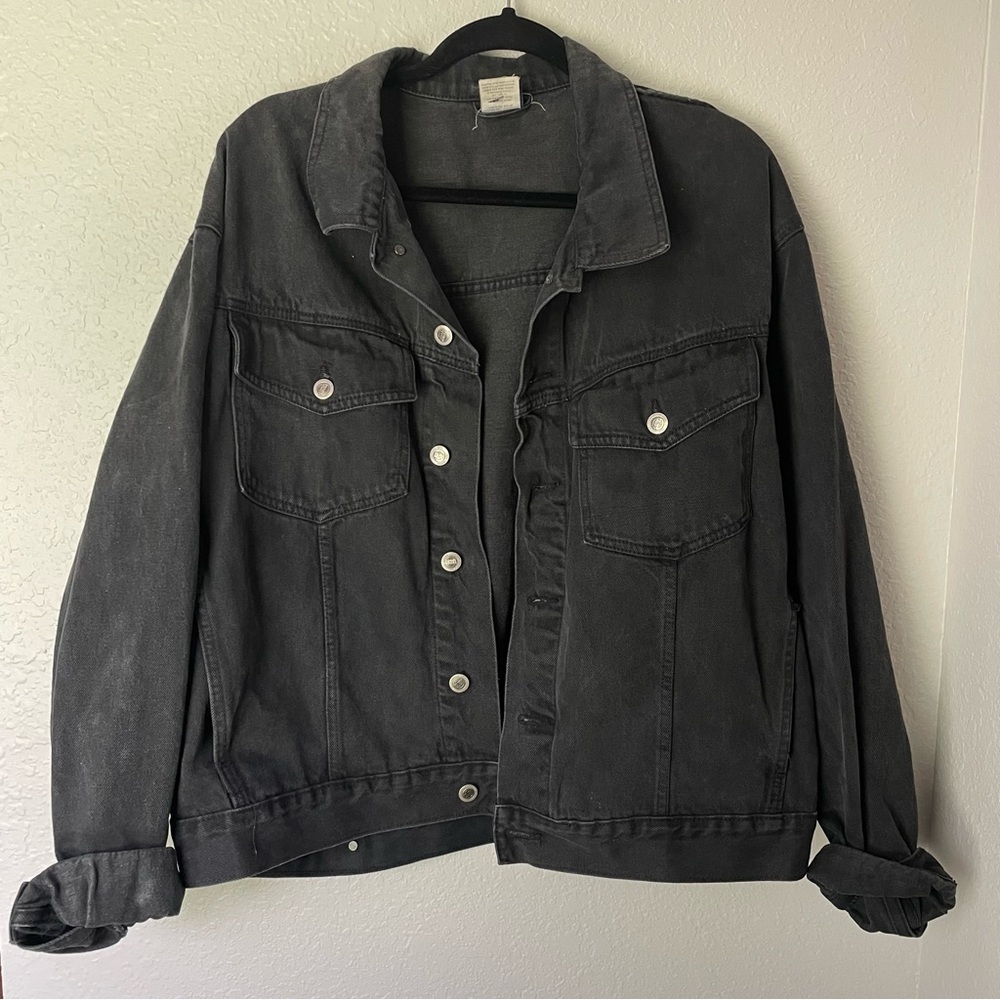 Saugatuck vintage charcoal denim jacket, sz XL